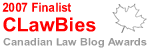2007 Canadian Law Blog Awards Finalist