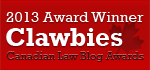 2013 Canadian Law Blog Awards Winner