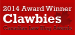 2014 Canadian Law Blog Awards Winner