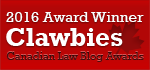 2016 Canadian Law Blog Awards Winner